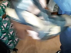 Fucking blondes heels, she was just outside the room