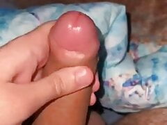 Jerking off uncut veiny cock slow motion cumshot!