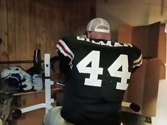 Football jock takes it after practice