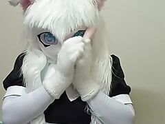 Kigurumi maid girl vibrates moaning and orgasm