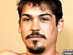 Hottie with facial hair makes his dick cum