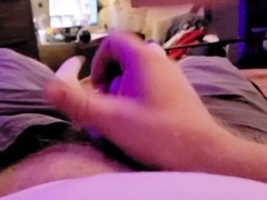 Boy enjoys sucking on pigs lil' cock while pig fucks his own backside with a plaything and eventually shoots a nice load of cum