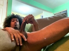 Bear handjob, solo, touching cock