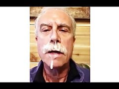 Moustache Daddy Enjoys His Cum Reward