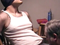 hetero boy Seth strapped and Sucked