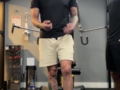 The dark-haired man from the gym gave me a chance and I put jizz-shotgun in him