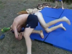 Boys wrestling - no nudity