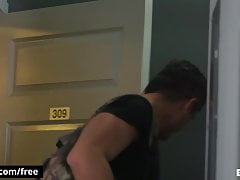Tattooed Guys Make Latino Hunk Watch While They Fuck - BROMO