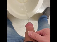 Uncut gay bear pisses in the toilet and on himself in the shower
