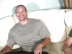 Hunky white guy gets paid by black bros