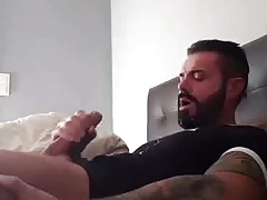 Hot French dude shows off his bate