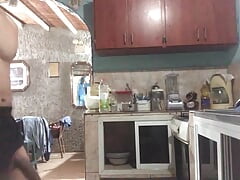 latin stepson wanks his cock