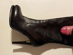 Leather boots mastirbation and cum