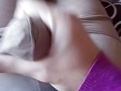 Masturbating my dick in stockings