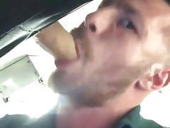 Hot man suck at understall