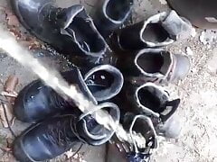 Pissing on boots