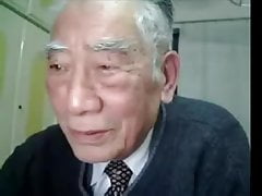 Japanese old man masturbating