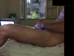 Attempting to be caught nude wanking by surroundings at open window part4
