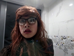 Sissy Haylee's exhibitionist adventure: Public cum walk and flaunting huge breasts part two of three