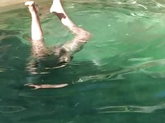 Boy swimming NUDE and having fun