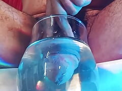 I Pee and Cum Inside a Glass Glass of Water