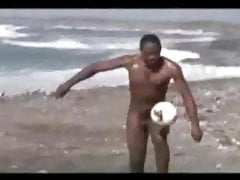 soccer player naked on the beach