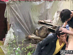 Outdoor, gay sex, first gay