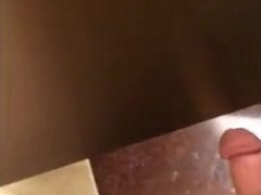 Small-Cock Man Masturbating in a Public Restroom