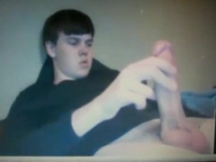 Plump Man Jacks His Large Schlong on Web cam