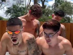 Hot brazilian christmas foursome