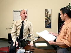 Lengthy blowjob + quick anal at work (Emilio Sands & Rex Roddick)