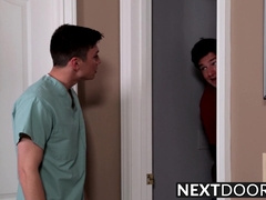 Sexy hunks get down to drilling business in the kitchen