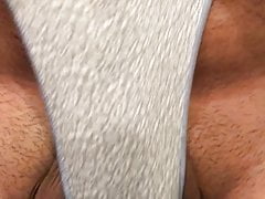 Playing with Sexy Neighbor's Stolen Bikini cut Cotton Panty