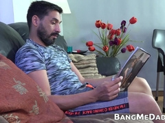 Hung DILF Mitch barebacks skinny Latino twink Evan and makes him cum