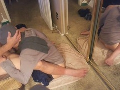 Latin guy gives passionate blowjob to mature daddy to keep the heat