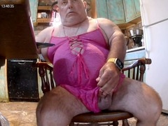 Horny mature gay bears in lingerie enjoy chubby fun