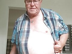 Tit slapping with the belt