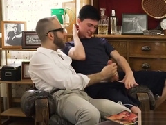 Stepdaddy teaches teen how to deepthroat and fucks him