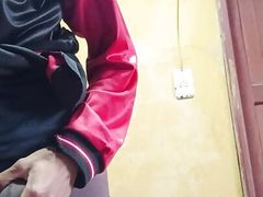 a big cock- boy masturbating in his bed