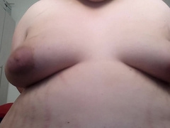 Big-Titted PLUS-SIZE jiggling giant breasts in tabouret