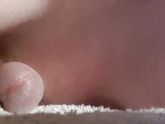 Rubbing the mattress and cumming