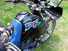 Friend Cus on dr650 Dakar