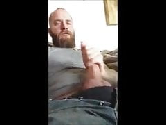 self facial from stroking his big cock