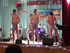 Aroused guys exhib bare in public