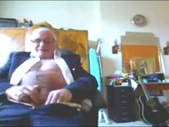 Suited Grandpa Cum On His Pants