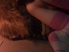 Lovely appetizing femboy fox gets ruined by XL rex