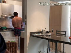 Stepbrothers Fuck Bareback In Kitchen Creampie