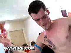 GAYWIRE - swaying dicks to the left of me. clean-shaved ball sack to the right.