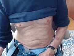 Horny 82-year-old German amateur gives a steamy handjob on webcam