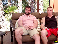 grizzlies pound gay waiter with their big cocks in a threeway